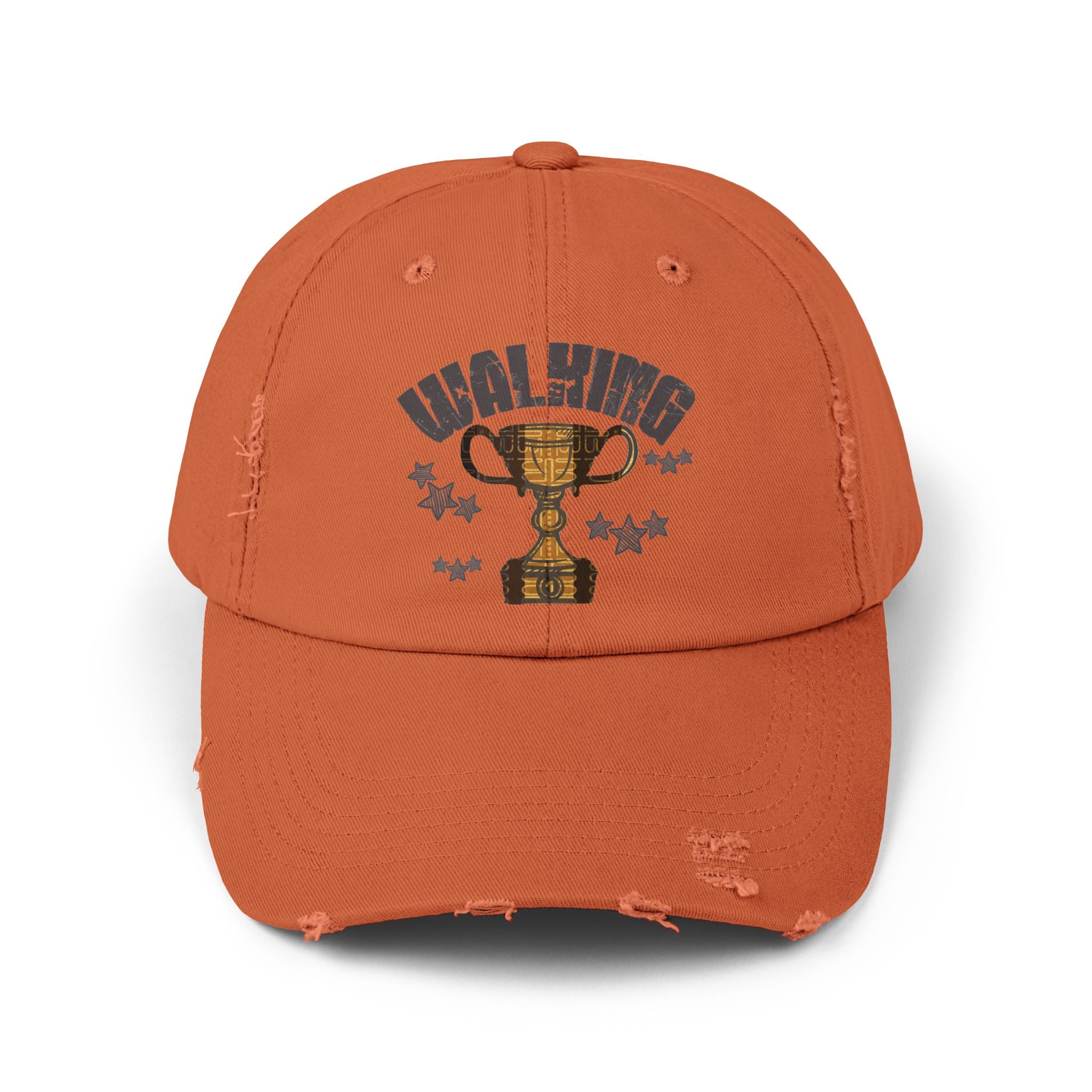 Walking Trophy Cap | Distressed Baseball Hat, Winner Cup Design
