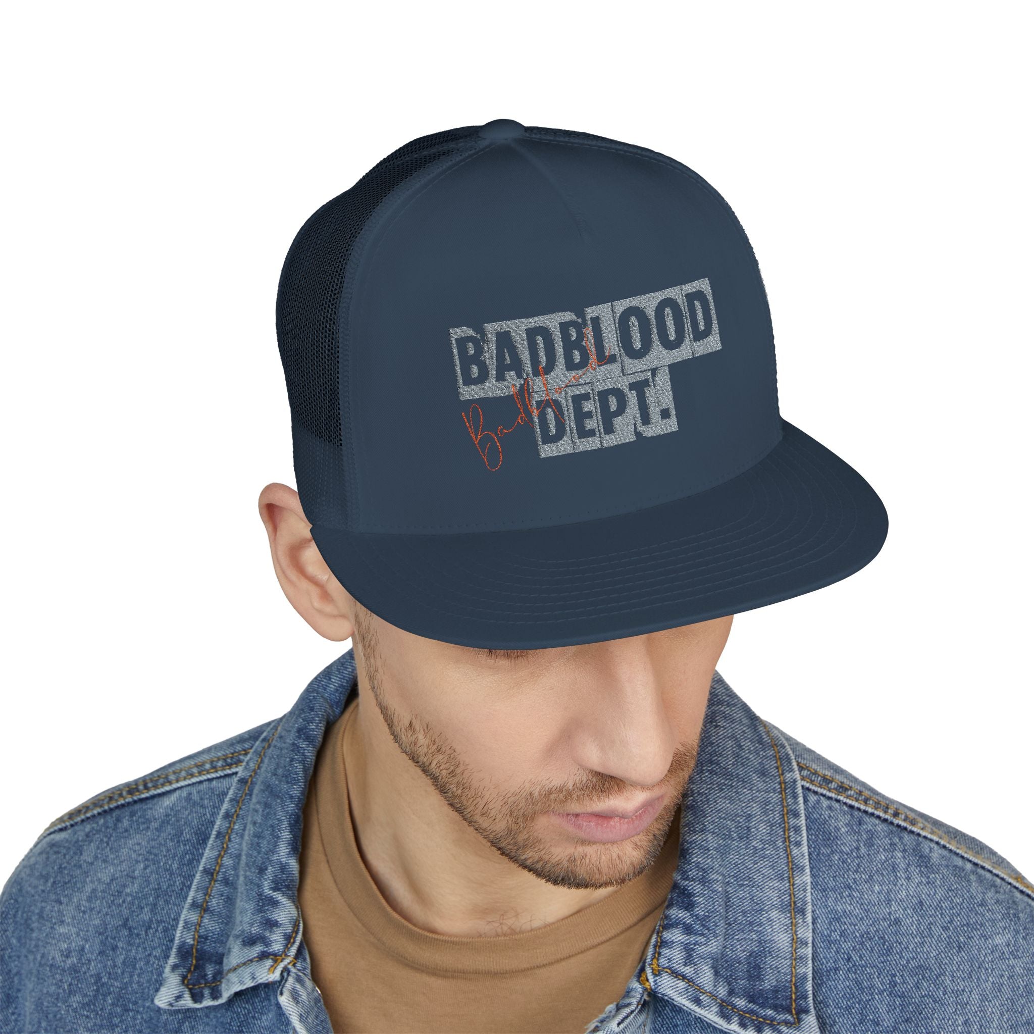 BadBlood Dept Trucker Cap | Embroidered Logo Hat