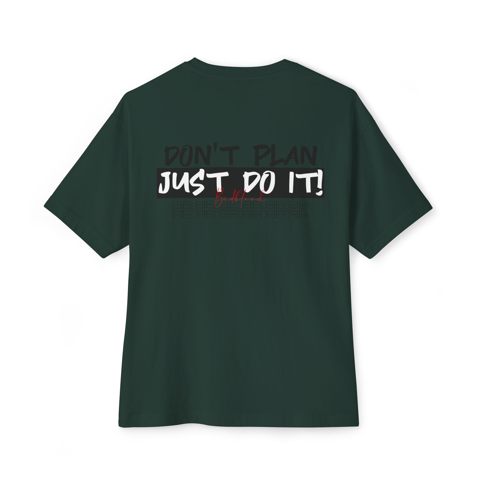 Motivational Graphic Tee — “Don’t Plan, Just Do It!” Oversized Boxy T-Shirt