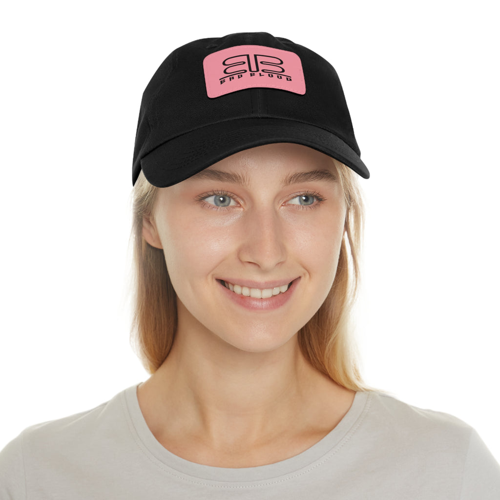 Leather Patch Dad Hat – Minimalist Monogram Baseball Cap