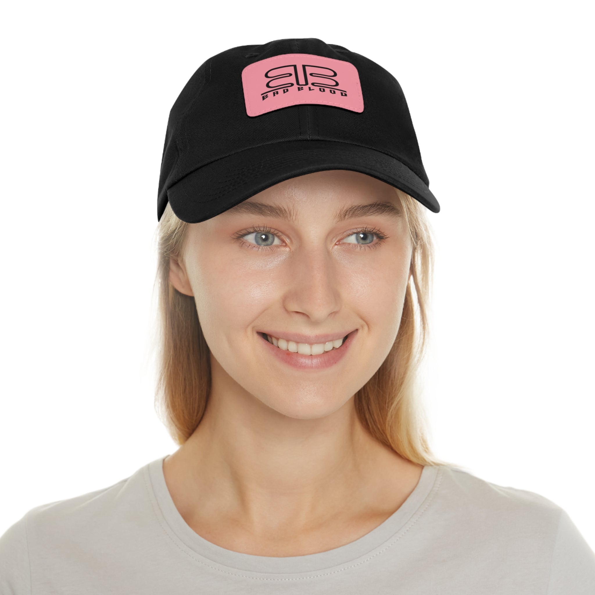 Leather Patch Dad Hat – Minimalist Monogram Baseball Cap
