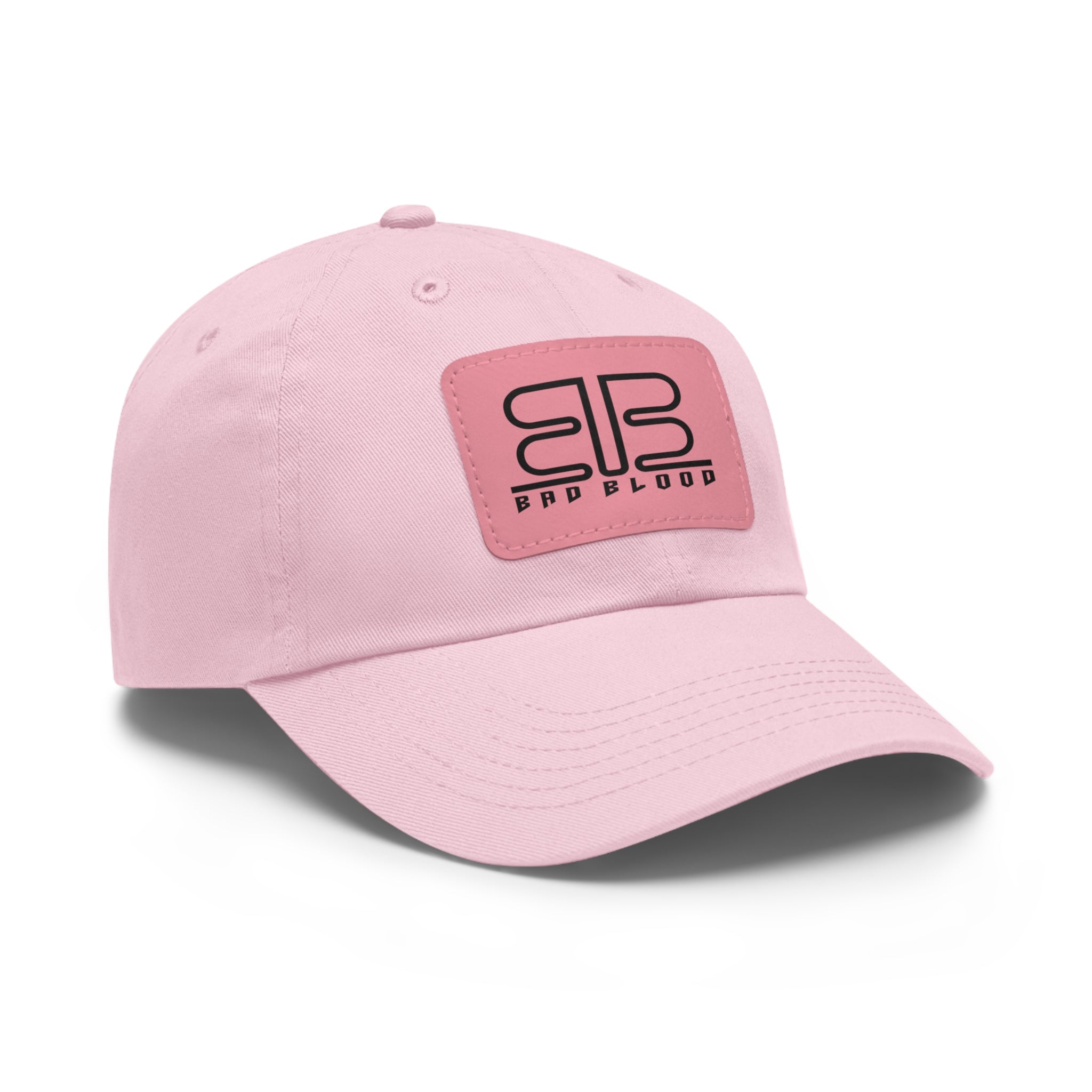 Leather Patch Dad Hat – Minimalist Monogram Baseball Cap