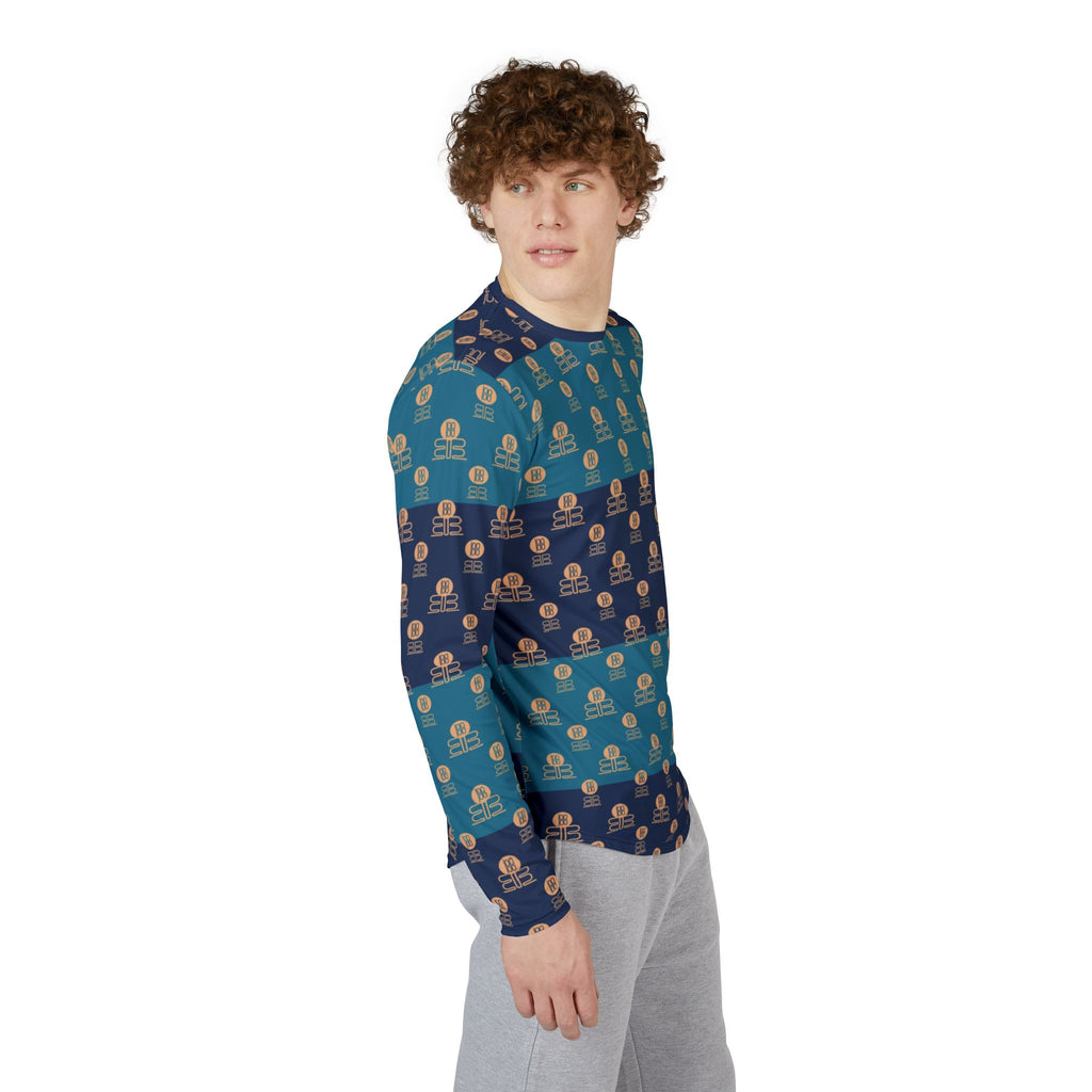 Men's UV Long Sleeve Shirt — Nautical Stripe  Sun Protection
