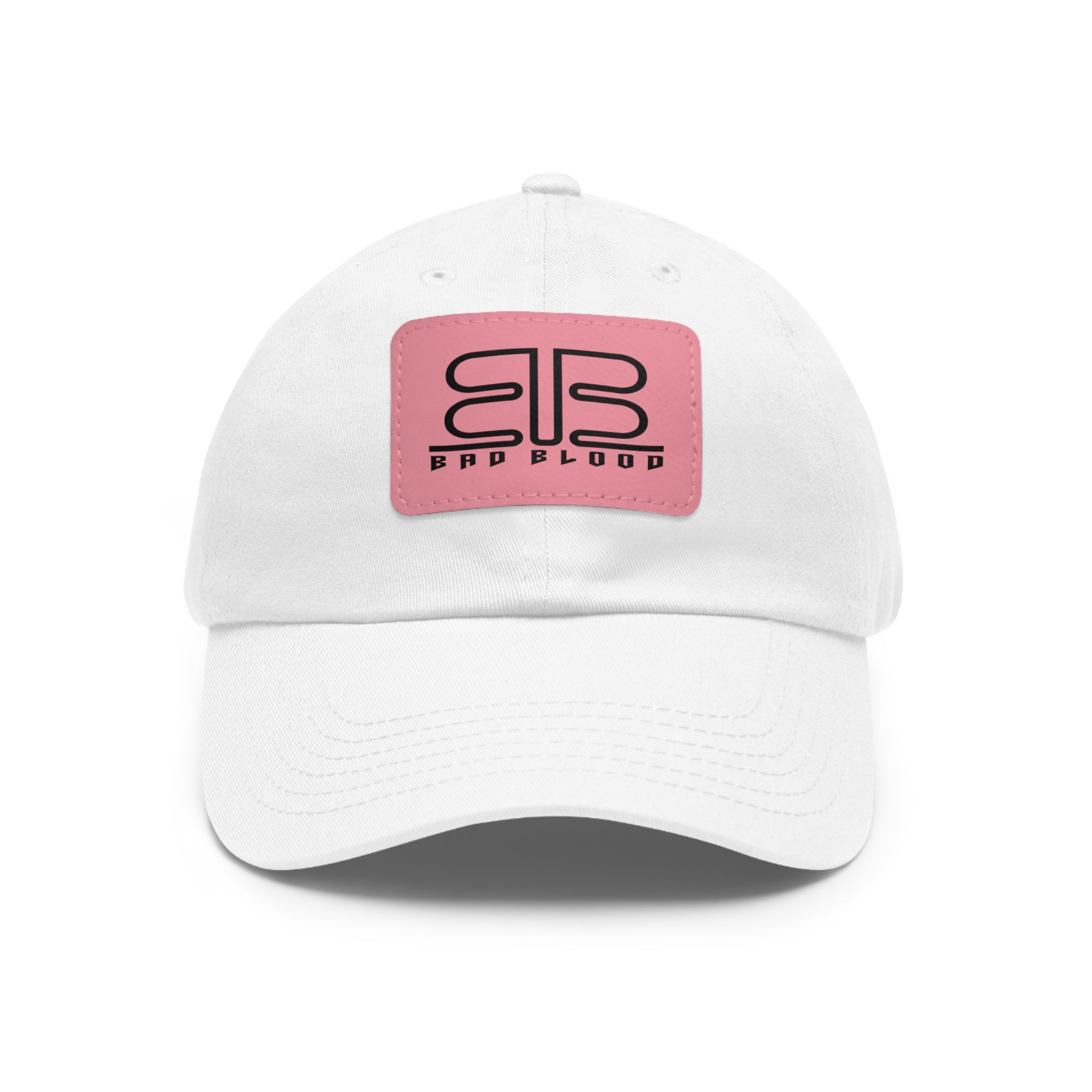 Leather Patch Dad Hat – Minimalist Monogram Baseball Cap