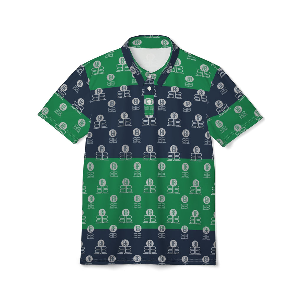 Striped Green & Navy Polo Shirt — Vintage BadBlood Pattern