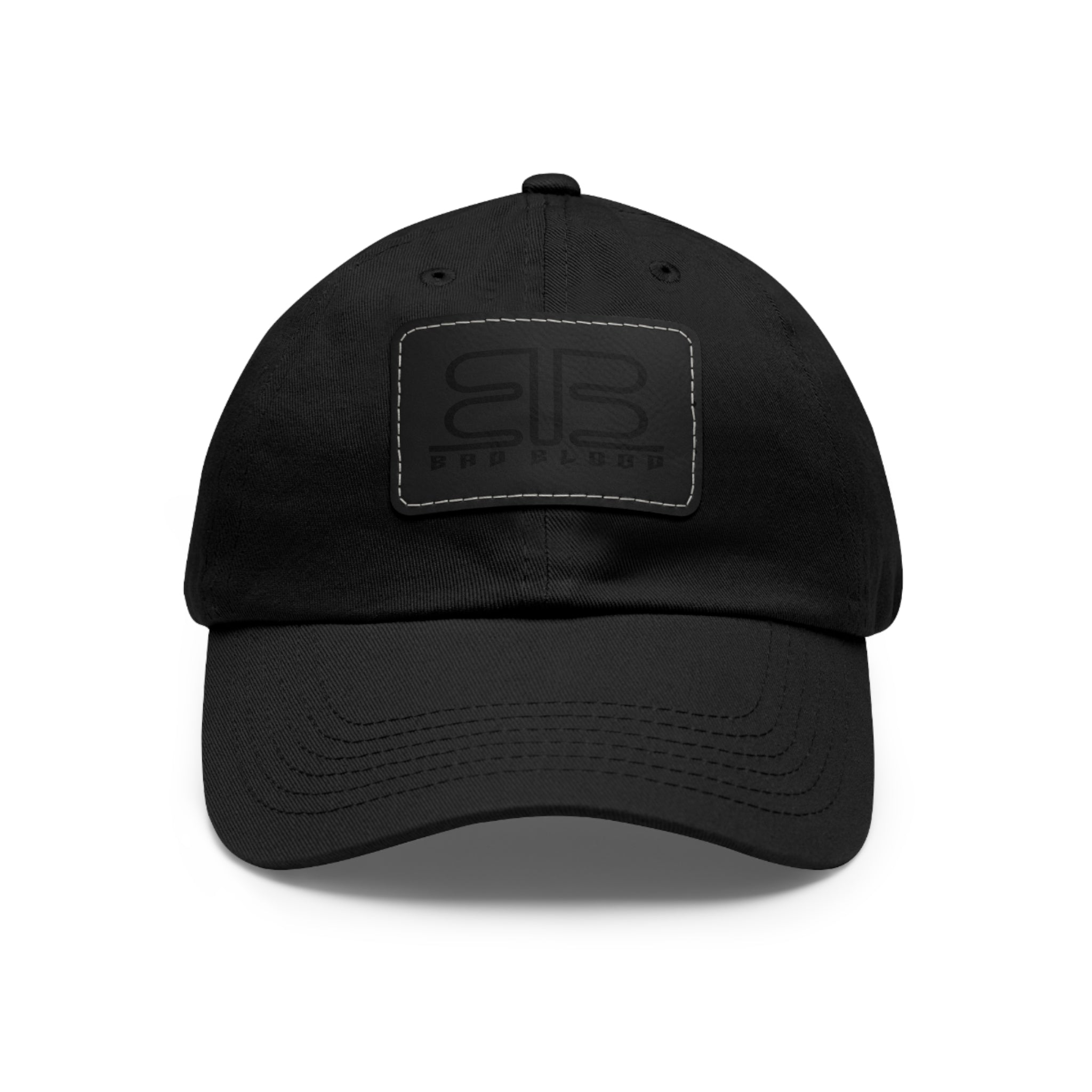 Leather Patch Dad Hat – Minimalist Monogram Baseball Cap