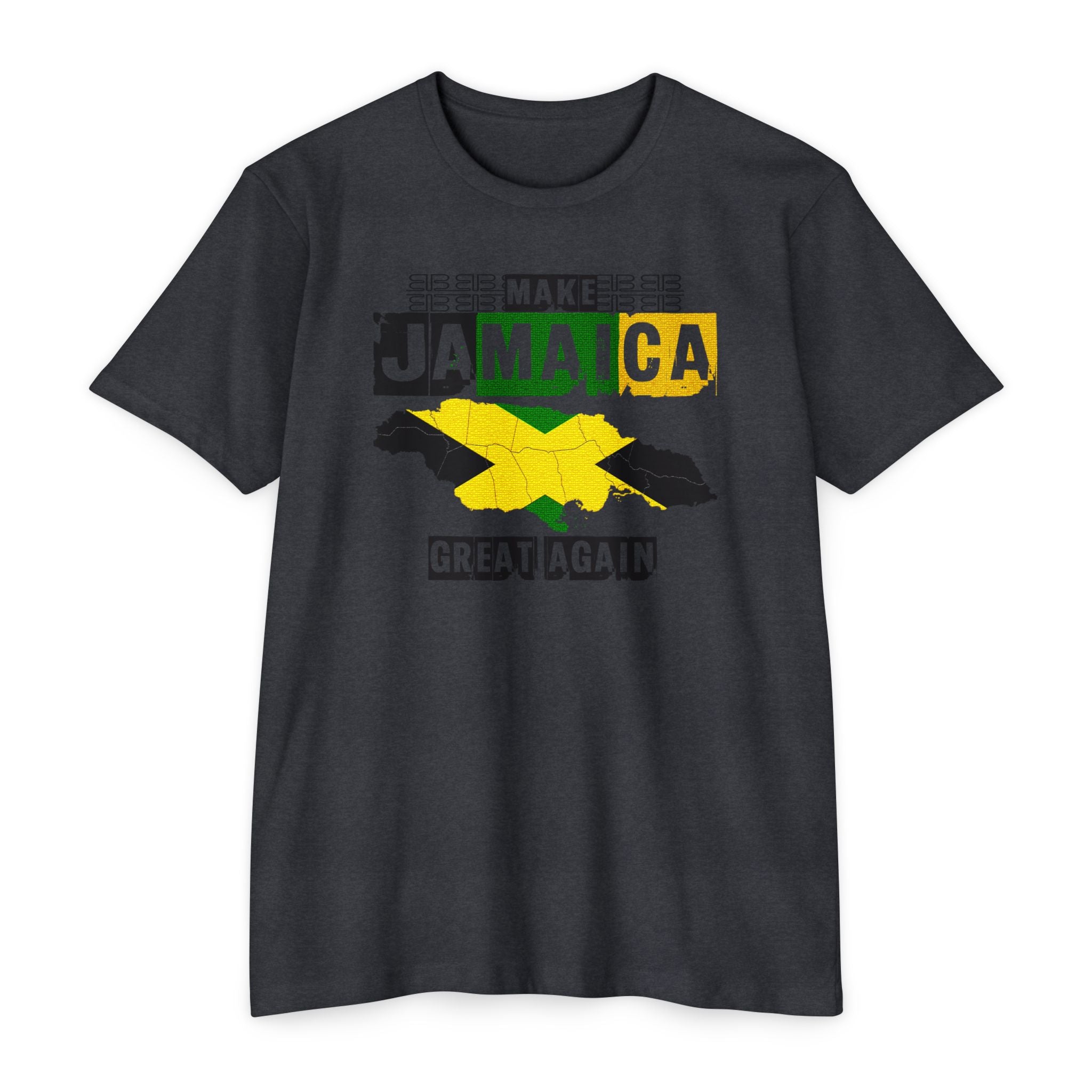 Make Jamaica Great Again T-shirt | Jamaican Flag Map Distressed