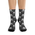 Monogram BB Pattern Recycled Poly Socks | Black Logo Crew Socks