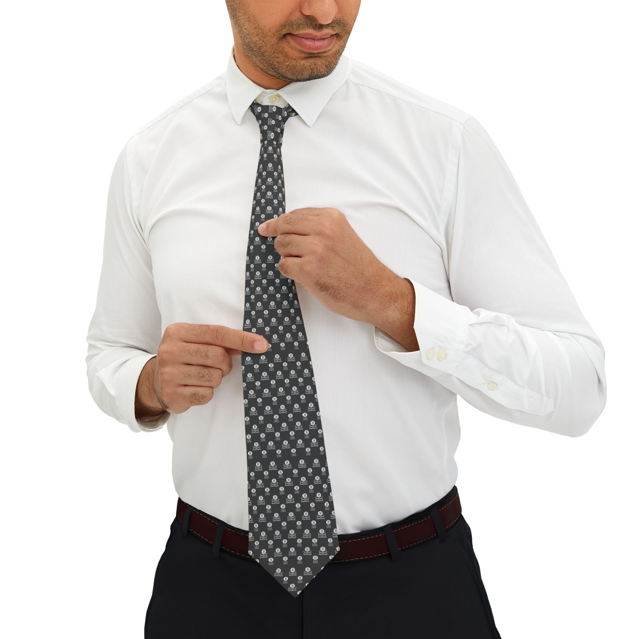 Classic Bad Blood Grey Polka Dot Necktie for Work & Events