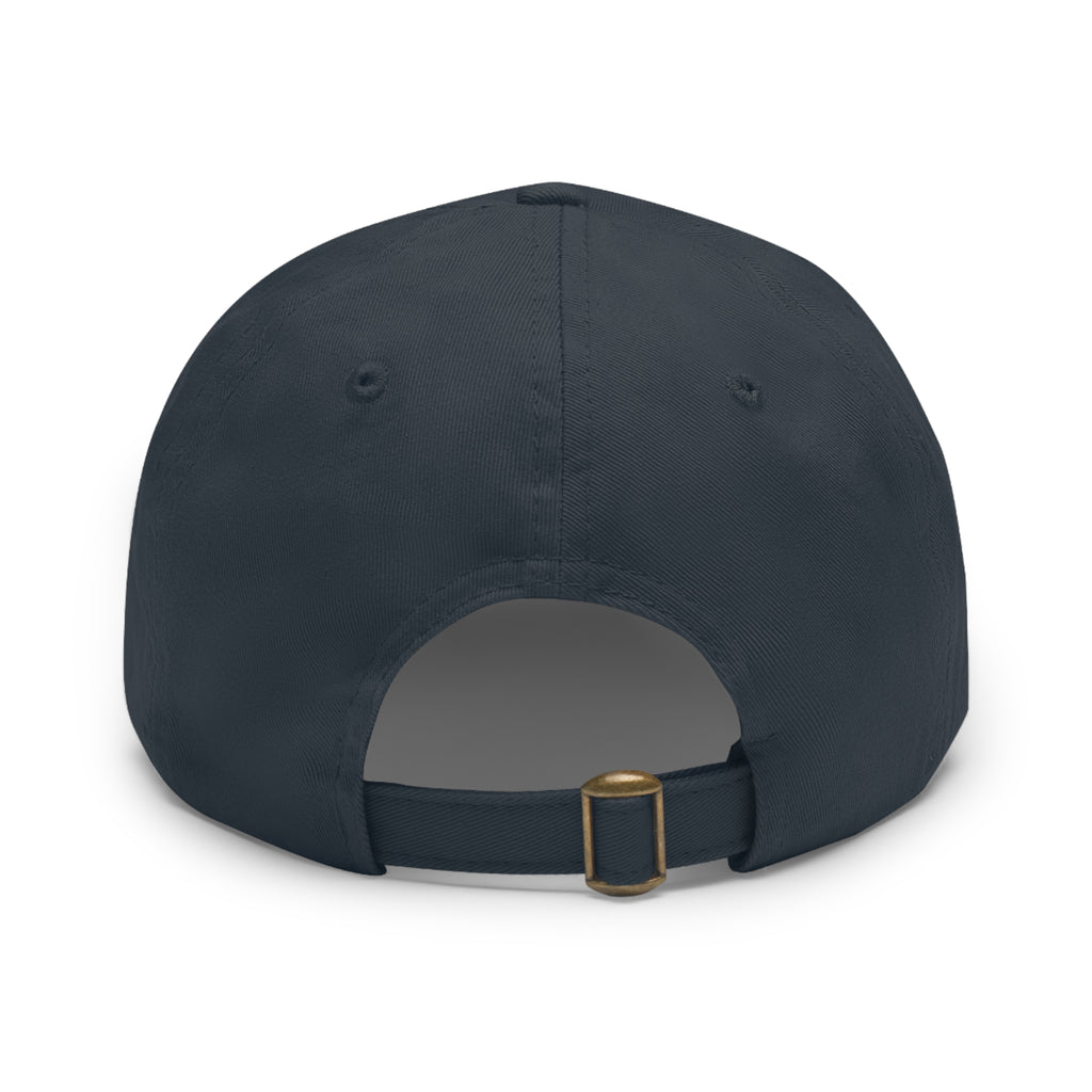 Leather Patch Dad Hat – Minimalist Monogram Baseball Cap