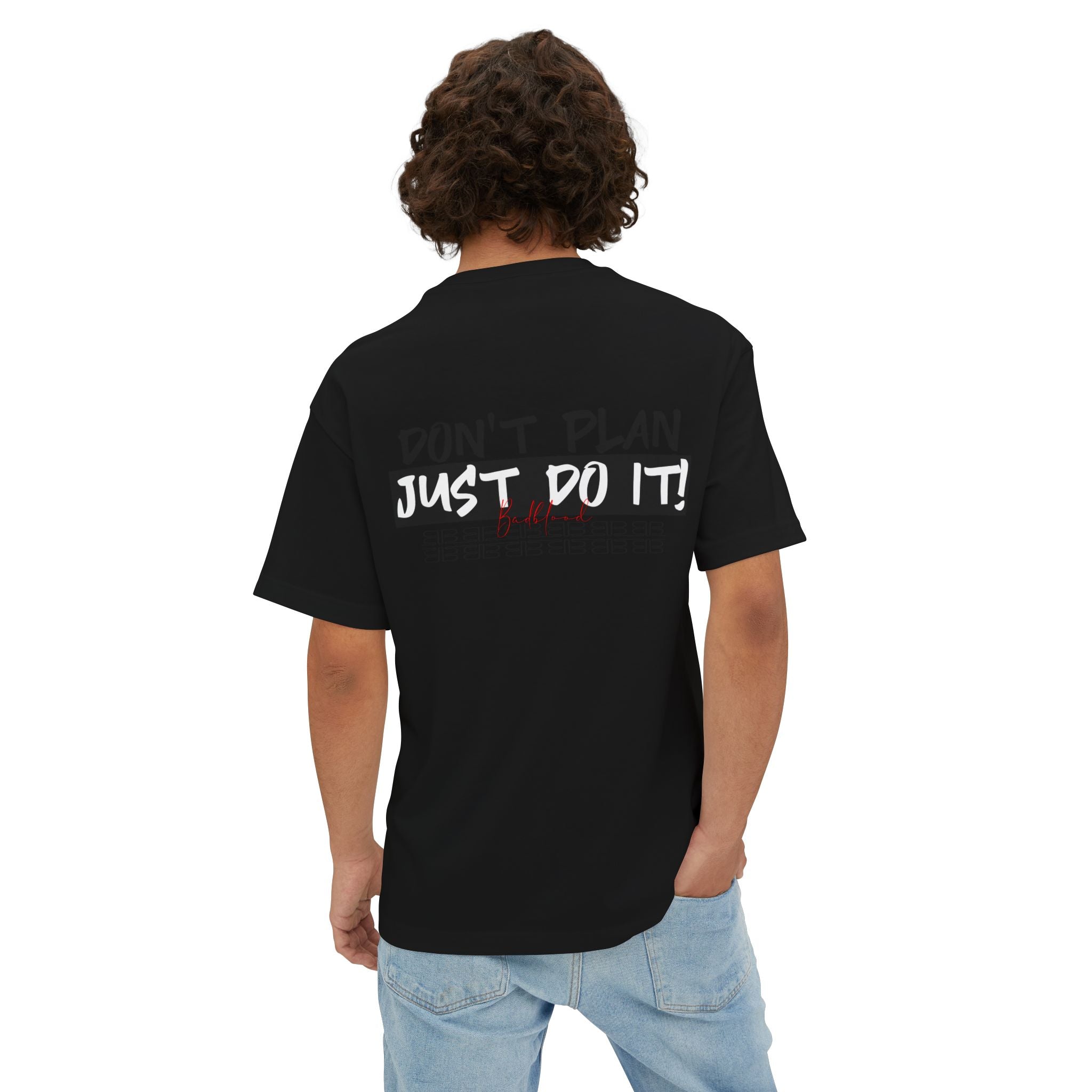 Motivational Graphic Tee — “Don’t Plan, Just Do It!” Oversized Boxy T-Shirt