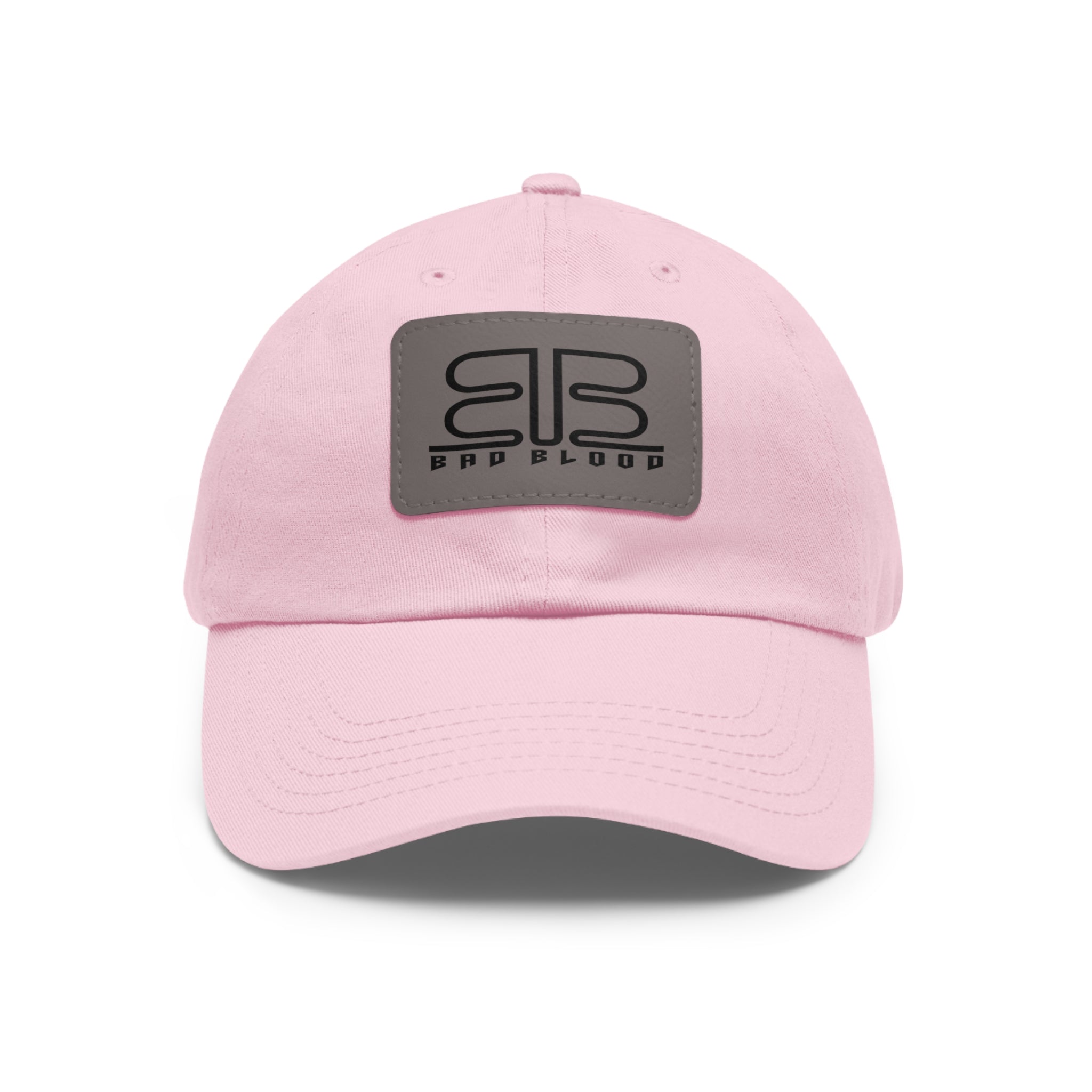 Leather Patch Dad Hat – Minimalist Monogram Baseball Cap