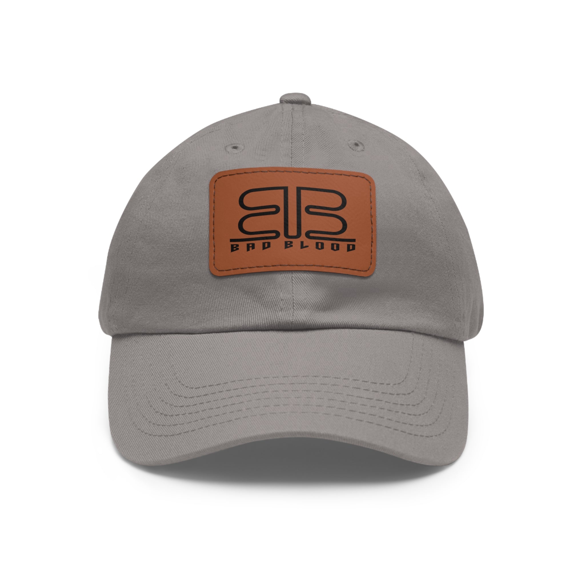 Leather Patch Dad Hat – Minimalist Monogram Baseball Cap
