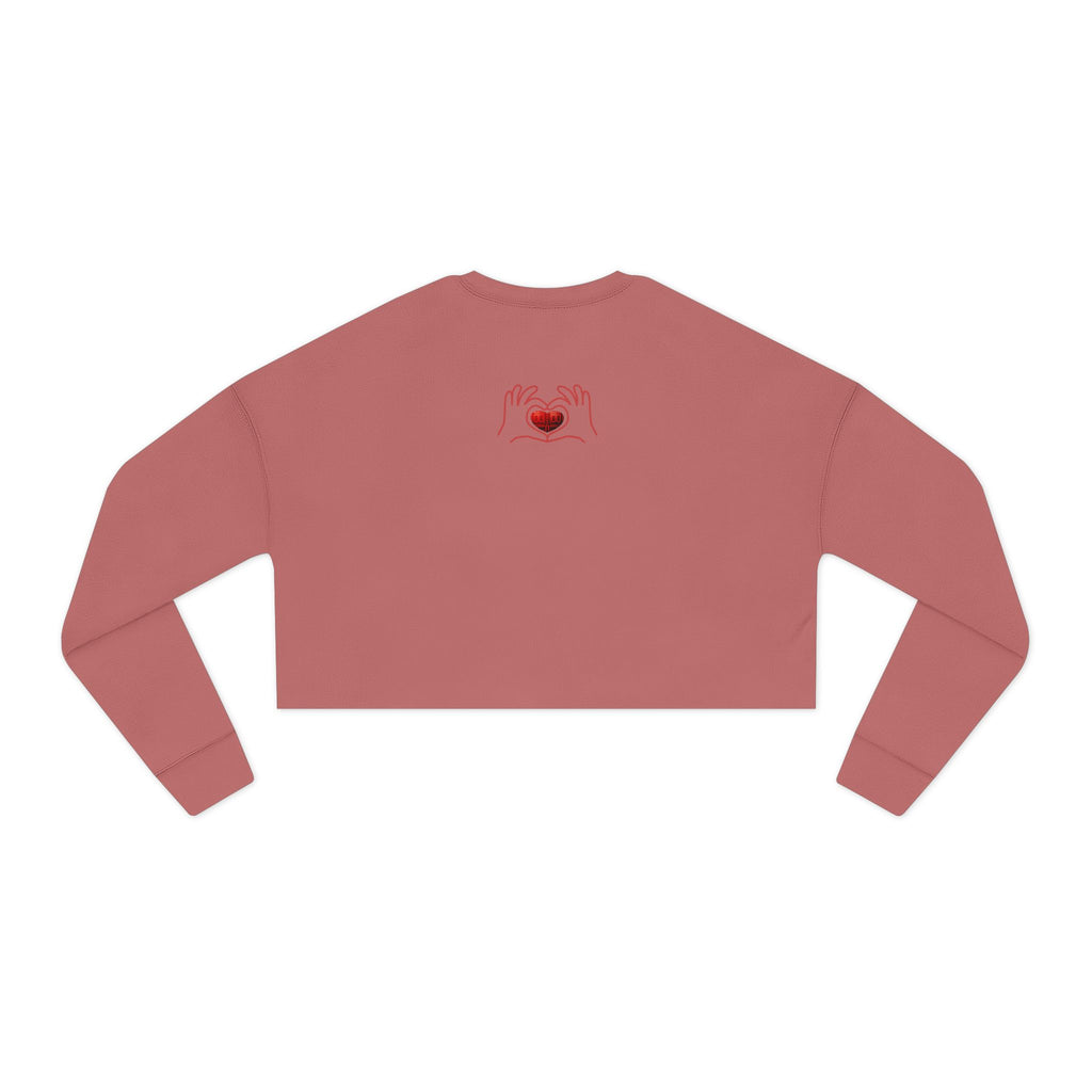 Retro Monogram Cropped Sweatshirt | Brown Geometric Logo Pattern, Streetwear Top