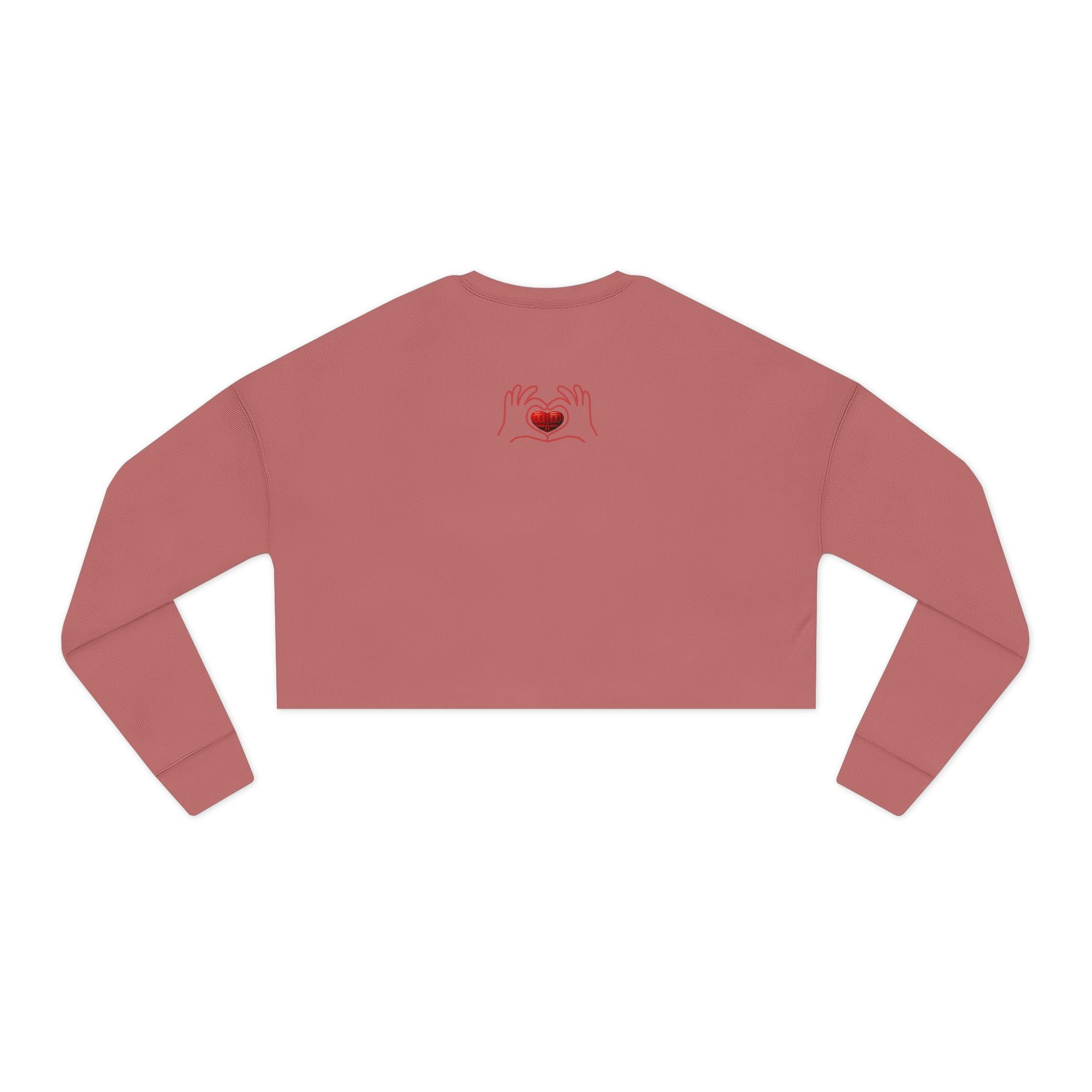 Retro Monogram Cropped Sweatshirt | Brown Geometric Logo Pattern, Streetwear Top