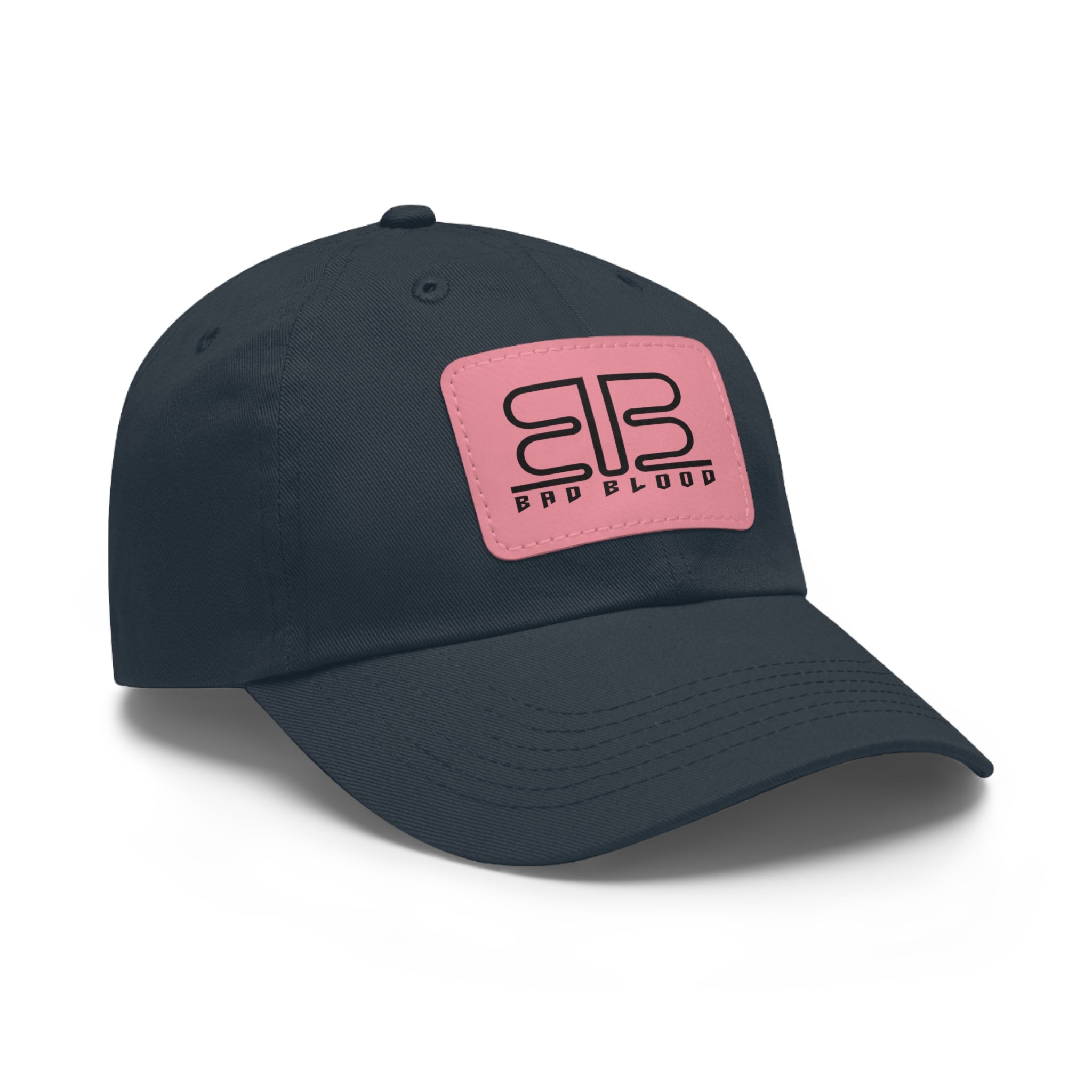 Leather Patch Dad Hat – Minimalist Monogram Baseball Cap