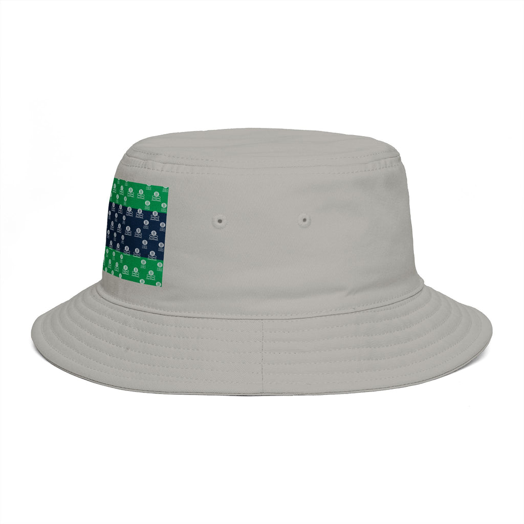 Green & Navy BB Patterned Bucket Hat — Nautical Clover Stripe