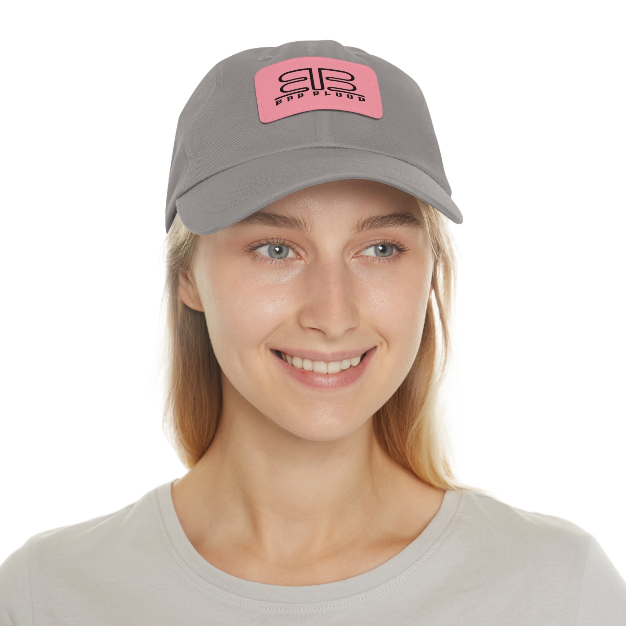 Leather Patch Dad Hat – Minimalist Monogram Baseball Cap