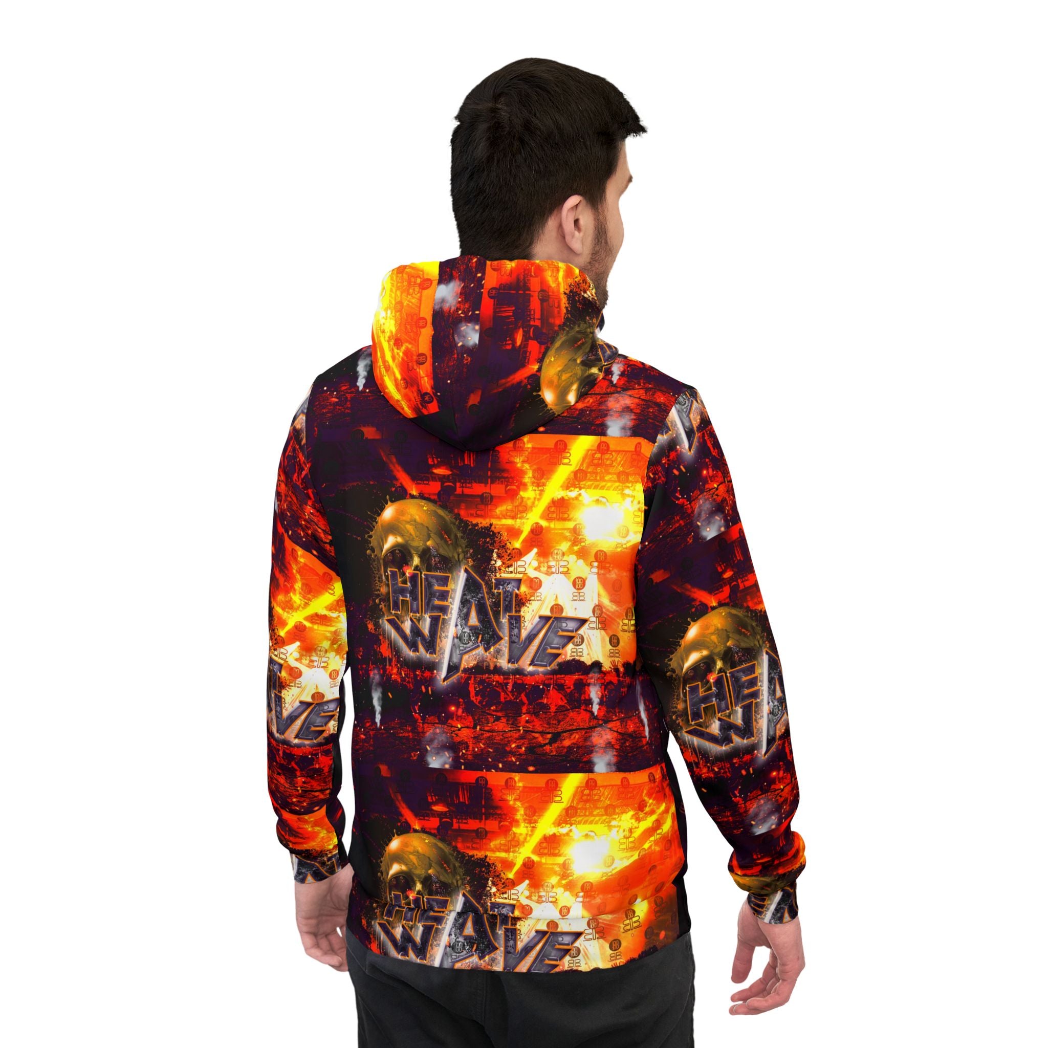 Heat Wave skull flames Athletic Hoodie | all-over print
