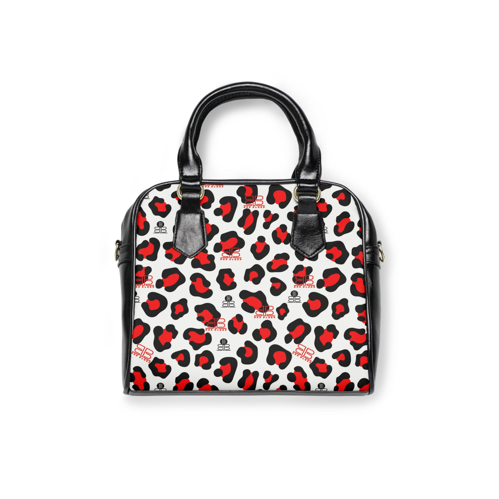 Red and Black Leopard Print Shoulder Handbag | Animal Print Pattern