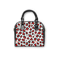 Red and Black Leopard Print Shoulder Handbag | Animal Print Pattern