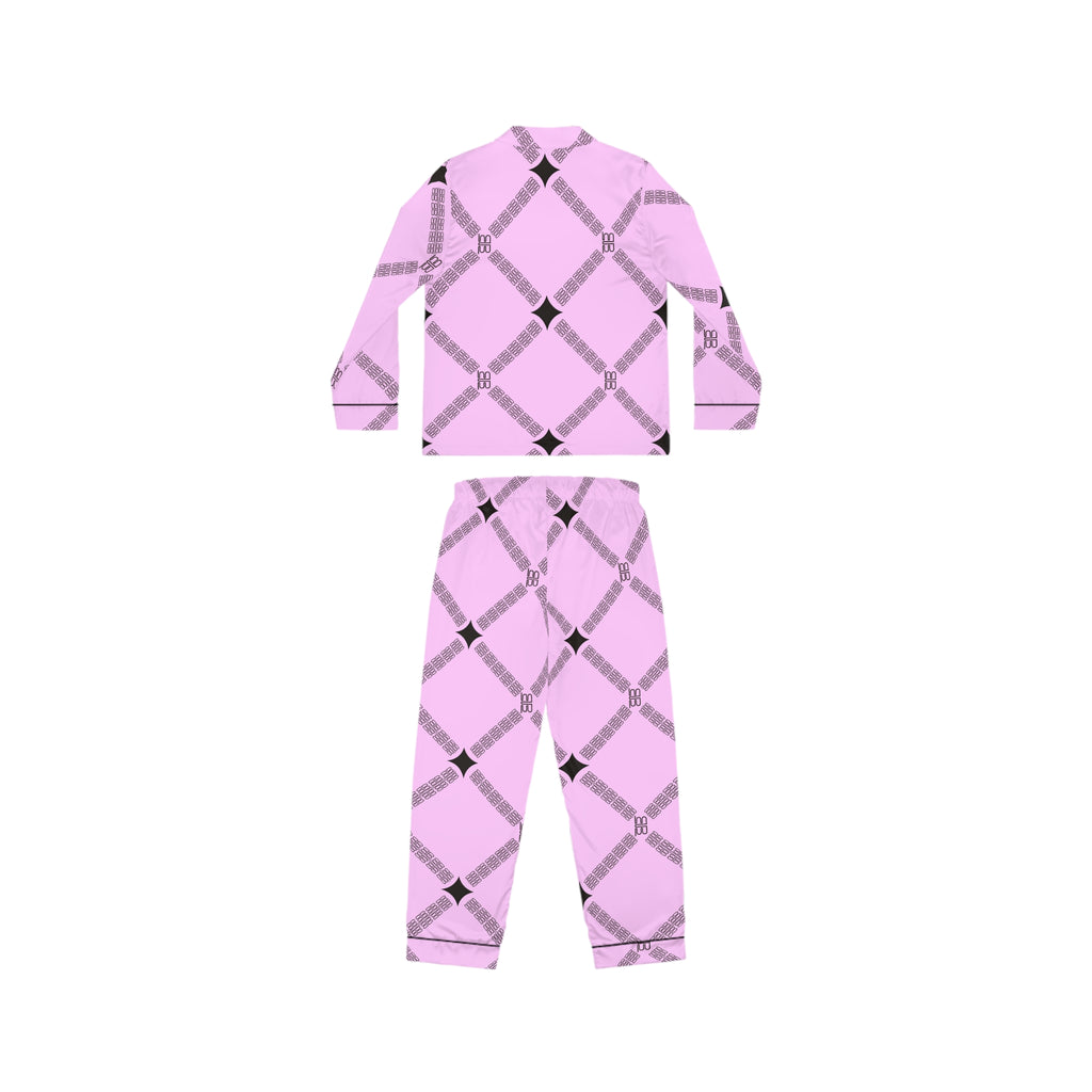 Pink Plaid Satin Pajamas | Women's Pajamas Set