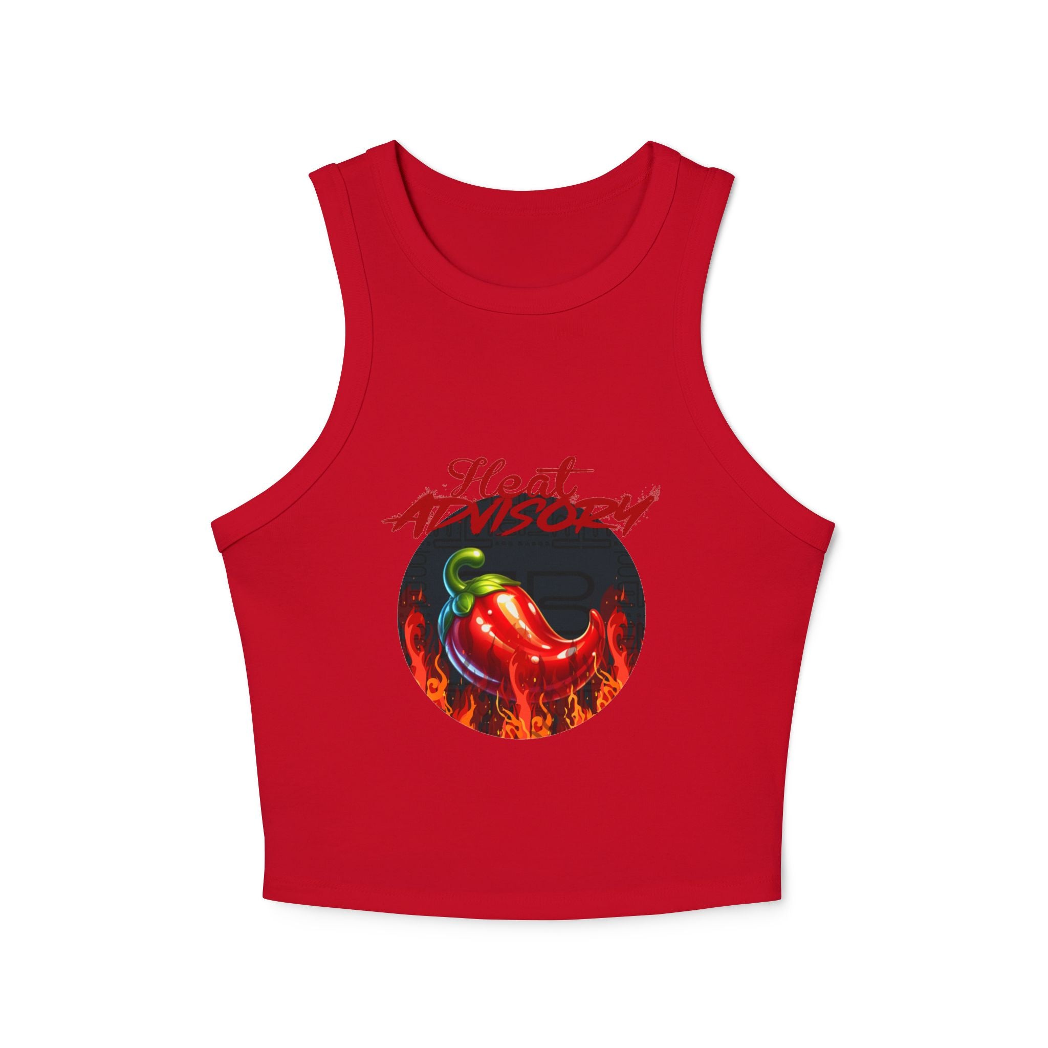 Hot Pepper Racer Tank Top — Fiery Chili Graphic Crop for Women