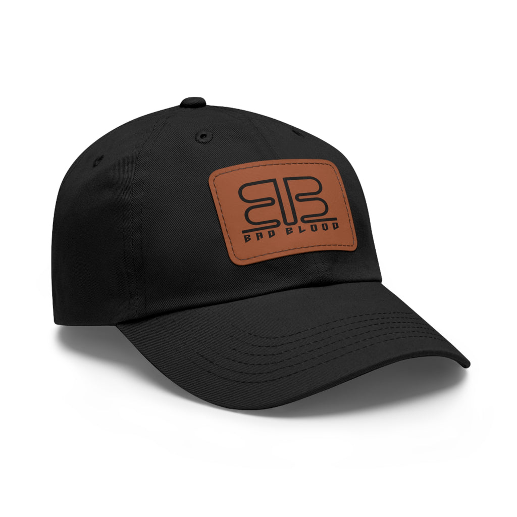 Leather Patch Dad Hat – Minimalist Monogram Baseball Cap