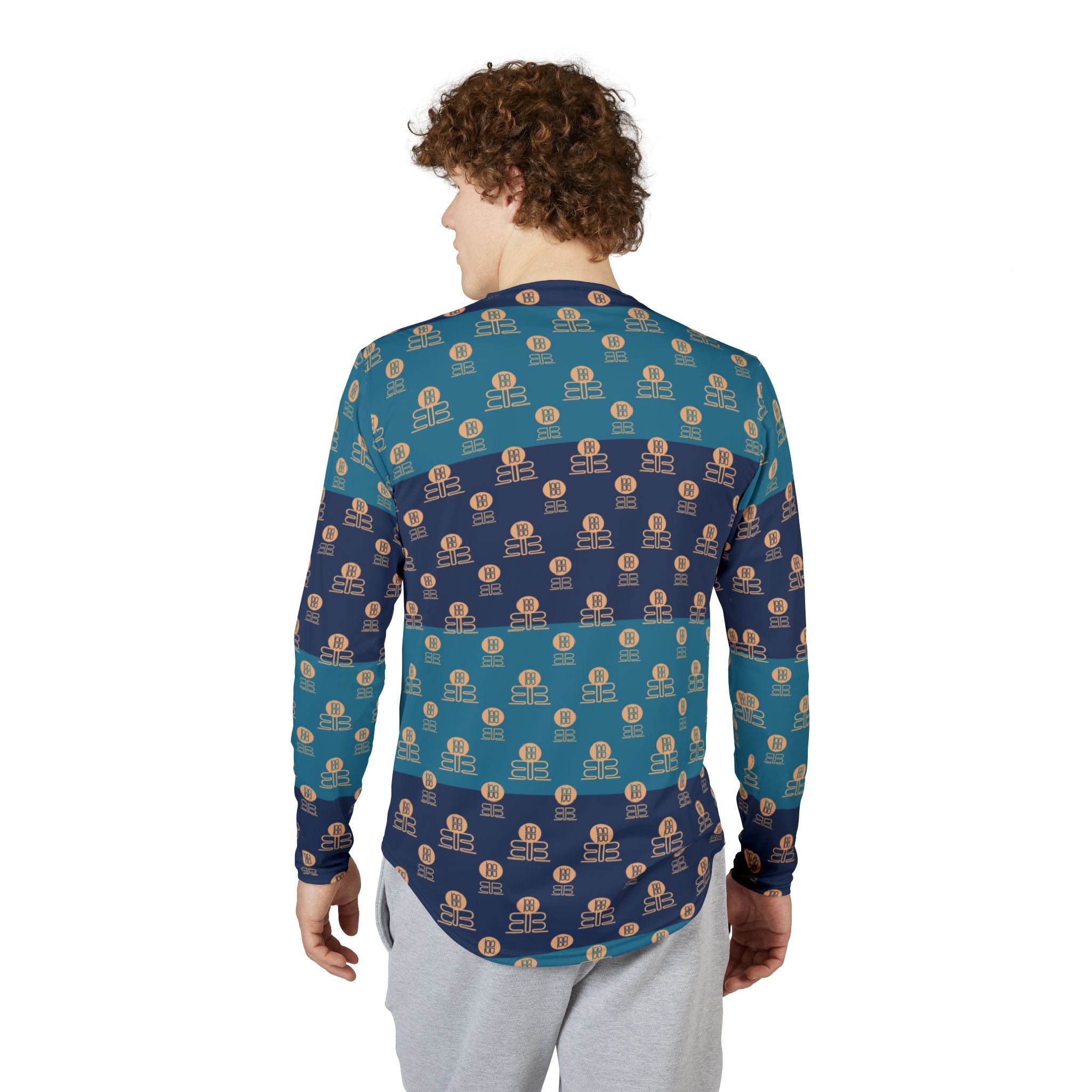 Men's UV Long Sleeve Shirt — Nautical Stripe  Sun Protection