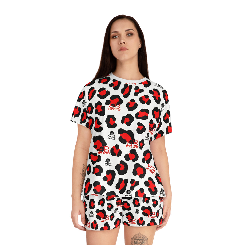 Vintage BadBlood Logo Pattern Pajama Set | Women's Short Pajama Set