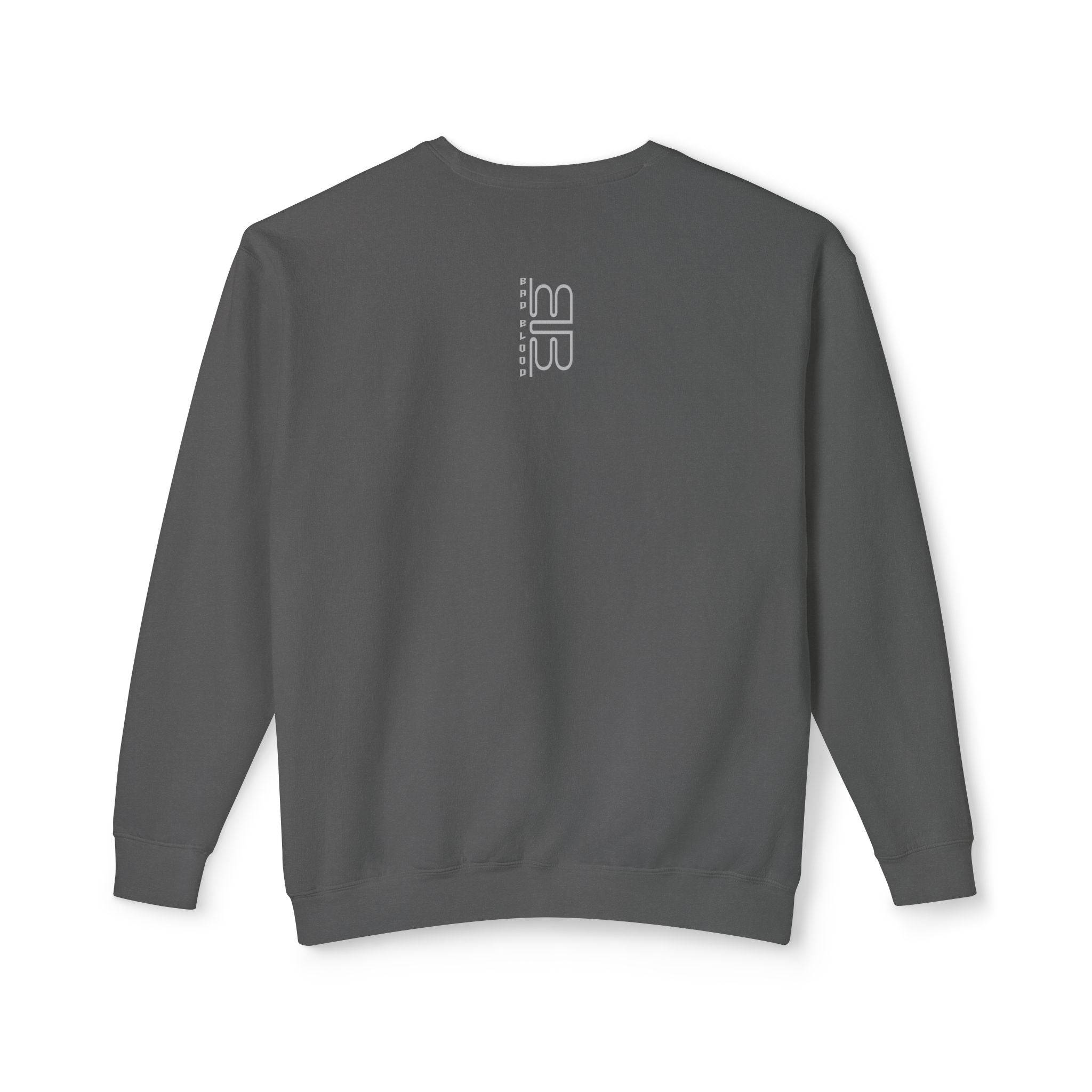 Minimalist Heart Text Crewneck Sweatshirt — Subtle Typographic Love Design