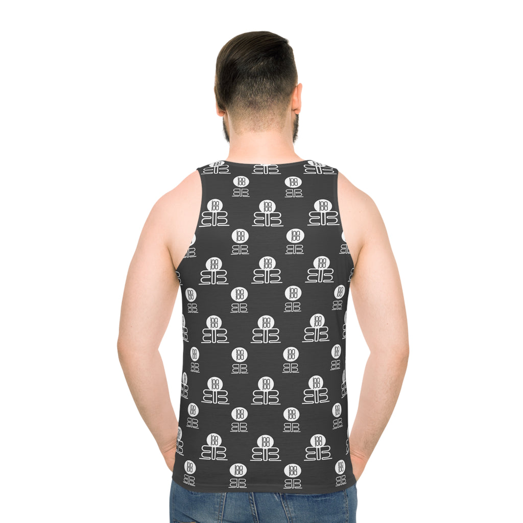 Logo Tank Top — Monochrome Patterned Graphic Tank