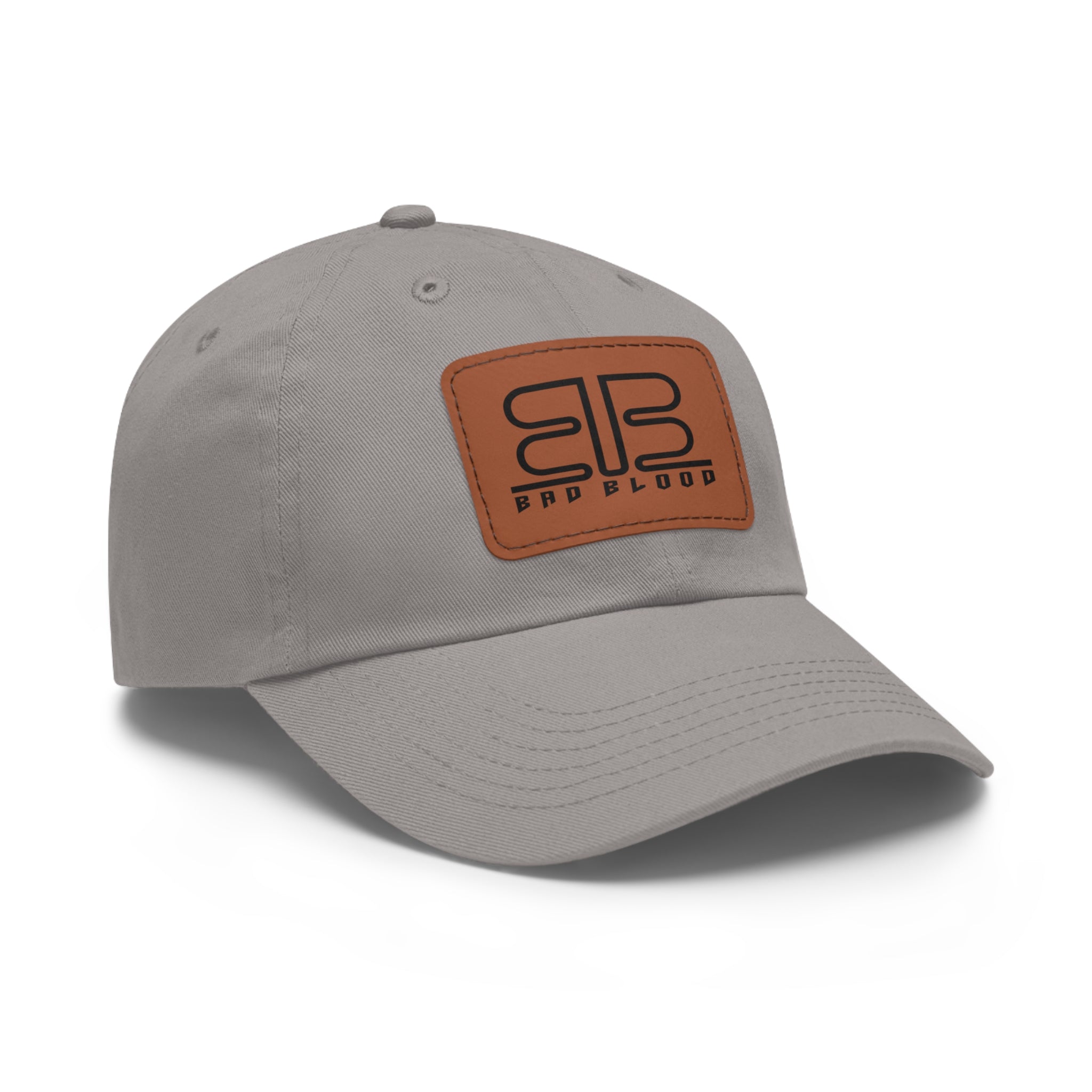 Leather Patch Dad Hat – Minimalist Monogram Baseball Cap