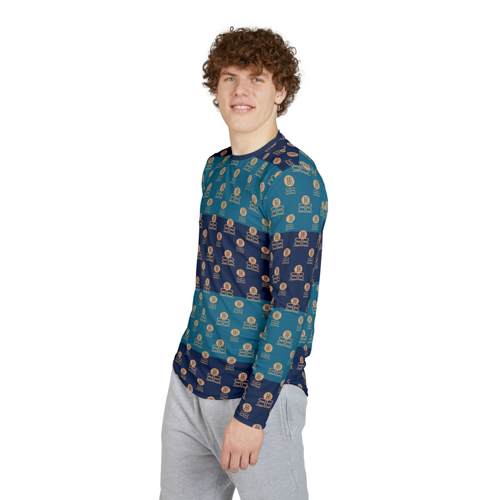 Men's UV Long Sleeve Shirt — Nautical Stripe  Sun Protection