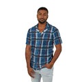 Blue Plaid Shirt — Men's Casual Button-Up