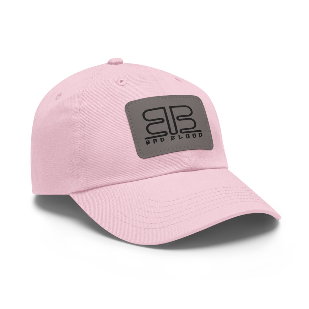 Leather Patch Dad Hat – Minimalist Monogram Baseball Cap