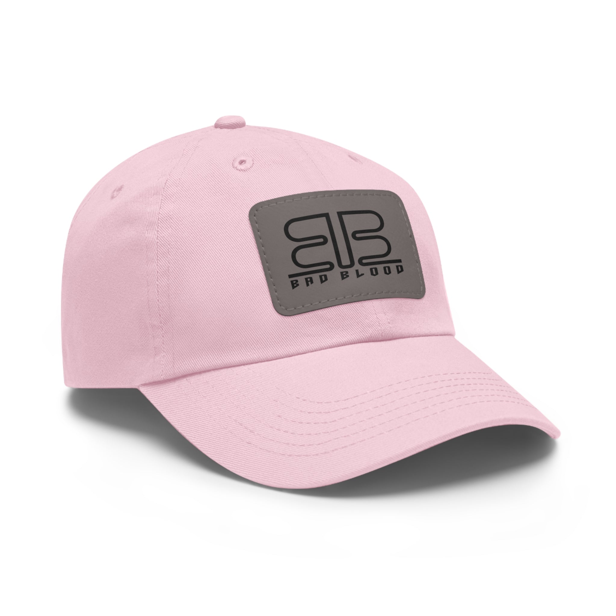 Leather Patch Dad Hat – Minimalist Monogram Baseball Cap