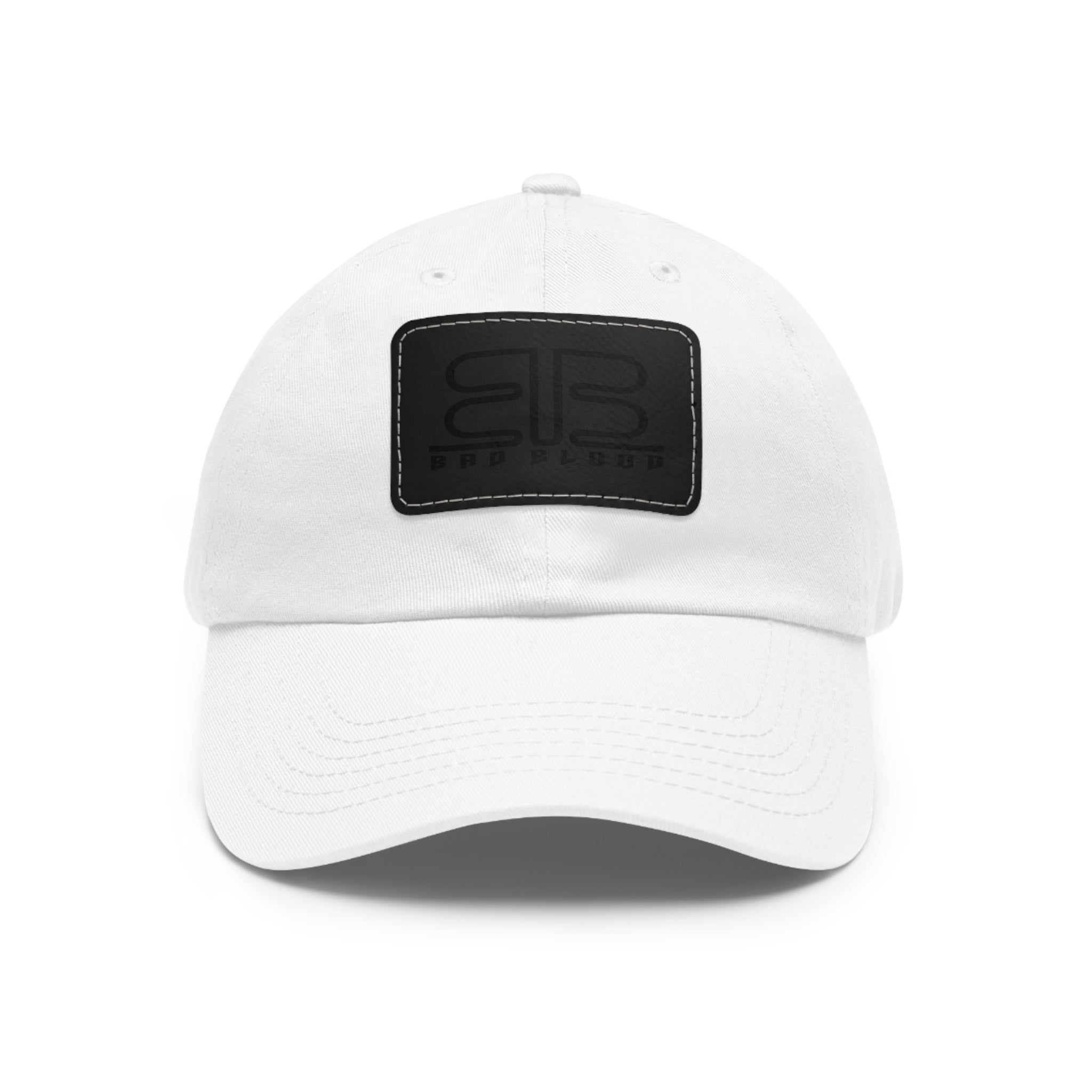 Leather Patch Dad Hat – Minimalist Monogram Baseball Cap
