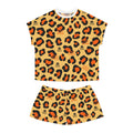 Orange Leopard Print Pajama Set | Women's Short PJ Set
