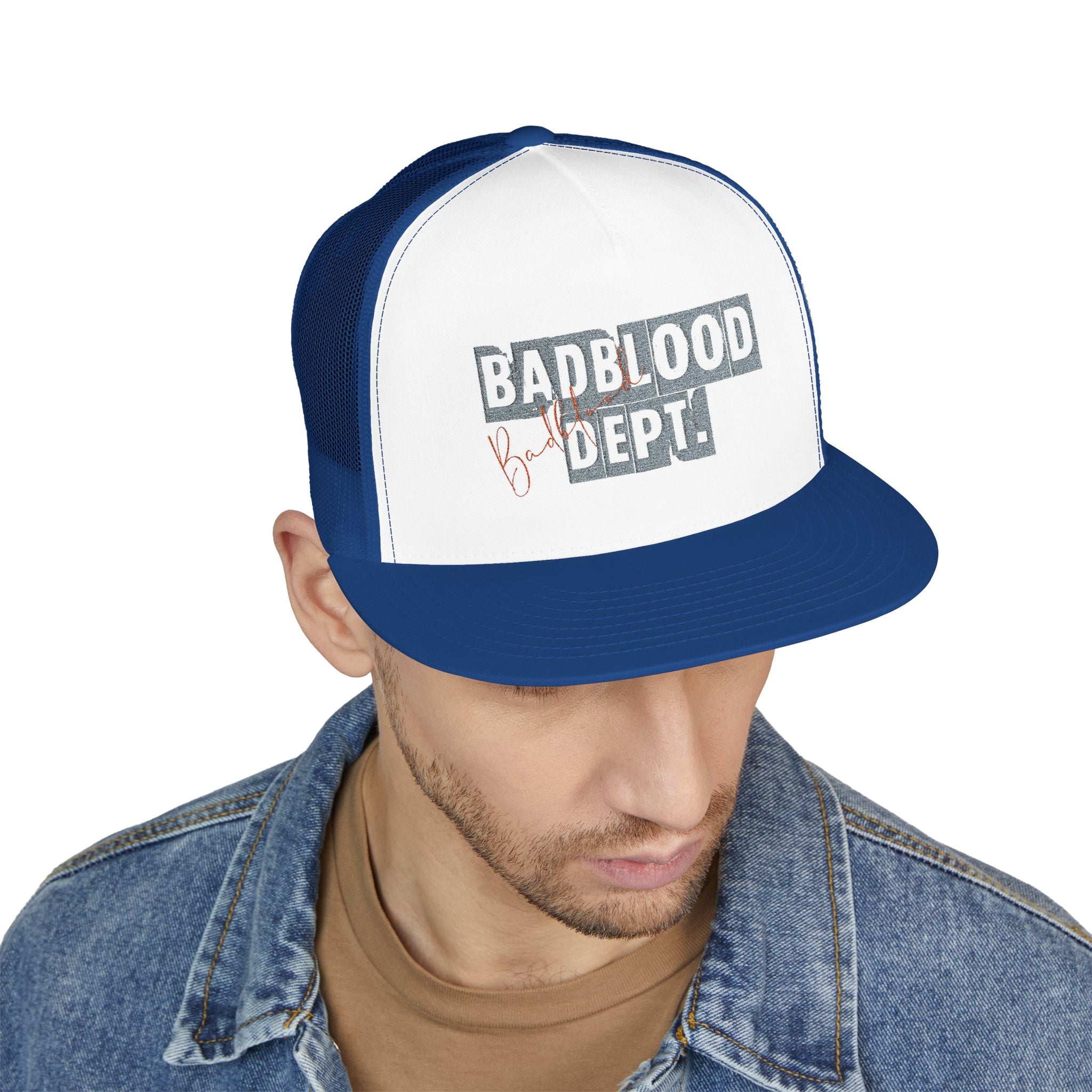 BadBlood Dept Trucker Cap | Embroidered Logo Hat