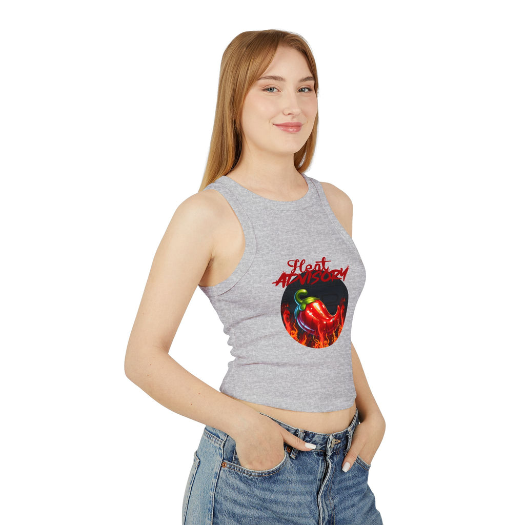 Hot Pepper Racer Tank Top — Fiery Chili Graphic Crop for Women
