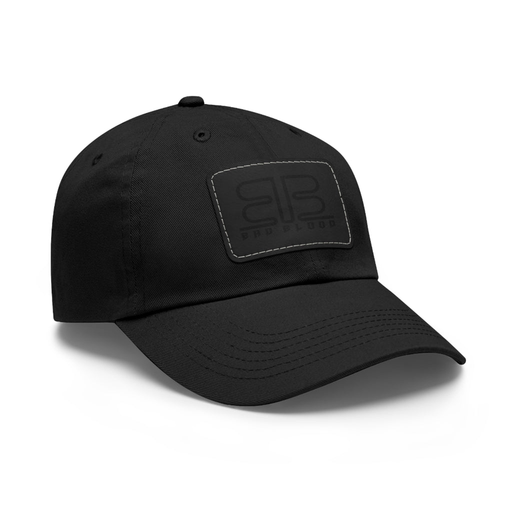 Leather Patch Dad Hat – Minimalist Monogram Baseball Cap