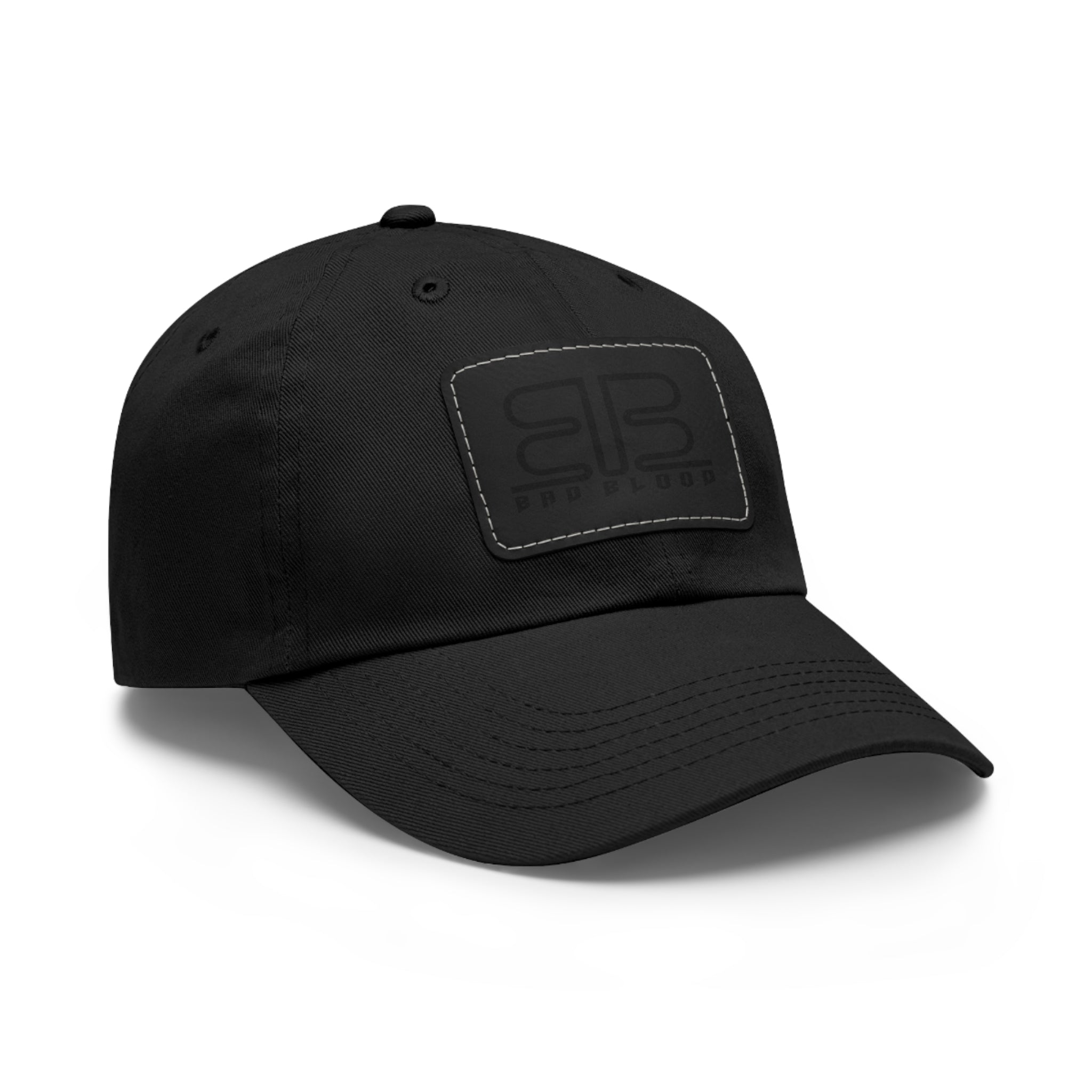 Leather Patch Dad Hat – Minimalist Monogram Baseball Cap