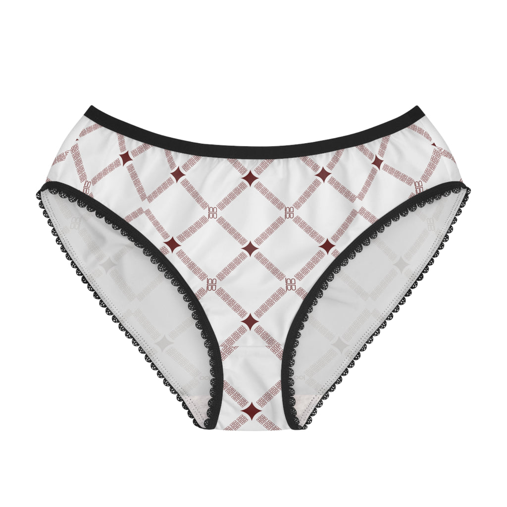 Women’s Briefs — Rose Gold Lattice Lace-Trim Panties