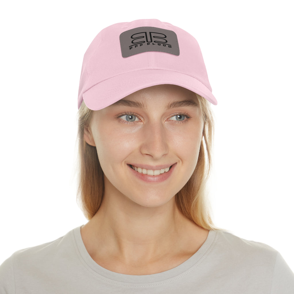 Leather Patch Dad Hat – Minimalist Monogram Baseball Cap