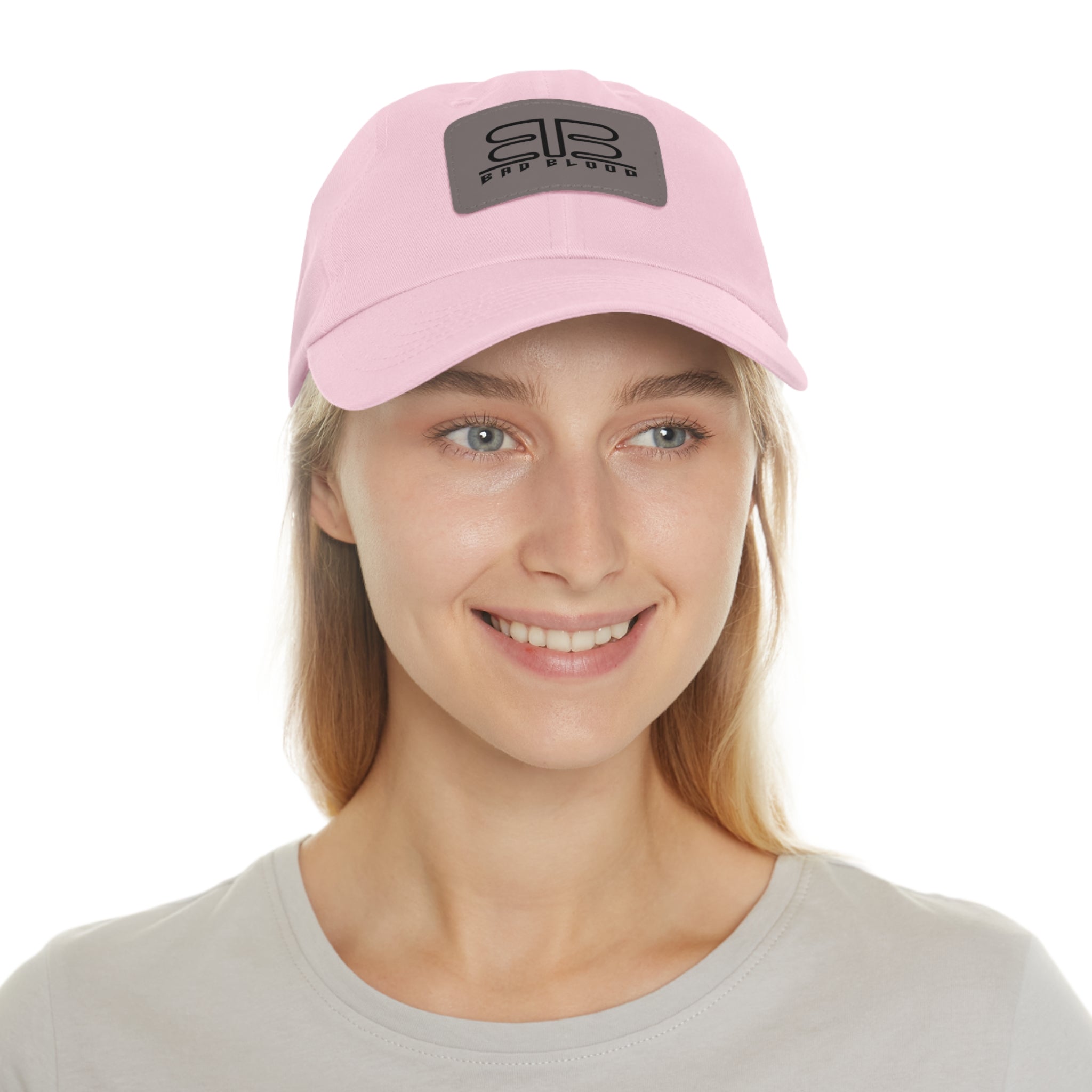 Leather Patch Dad Hat – Minimalist Monogram Baseball Cap