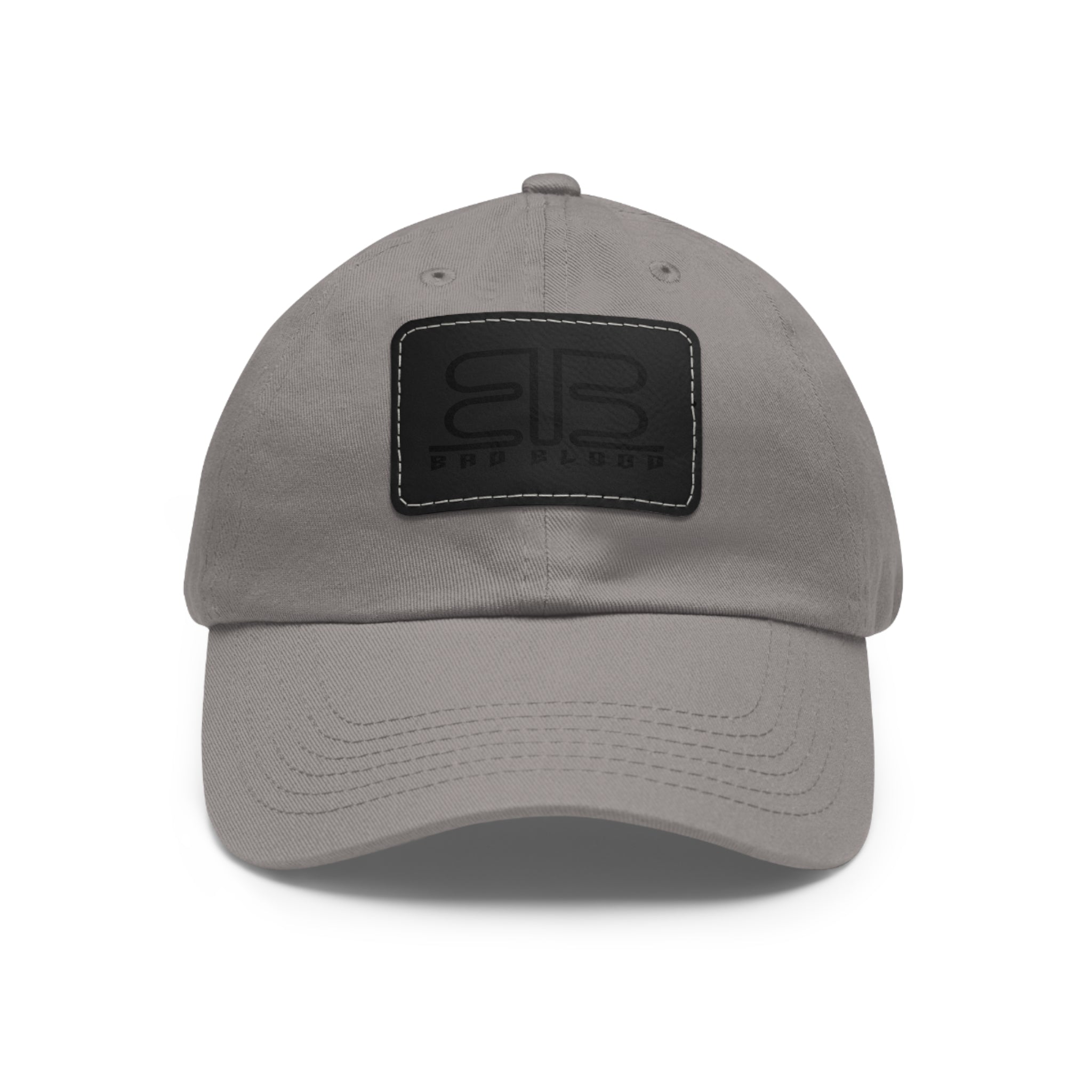 Leather Patch Dad Hat – Minimalist Monogram Baseball Cap