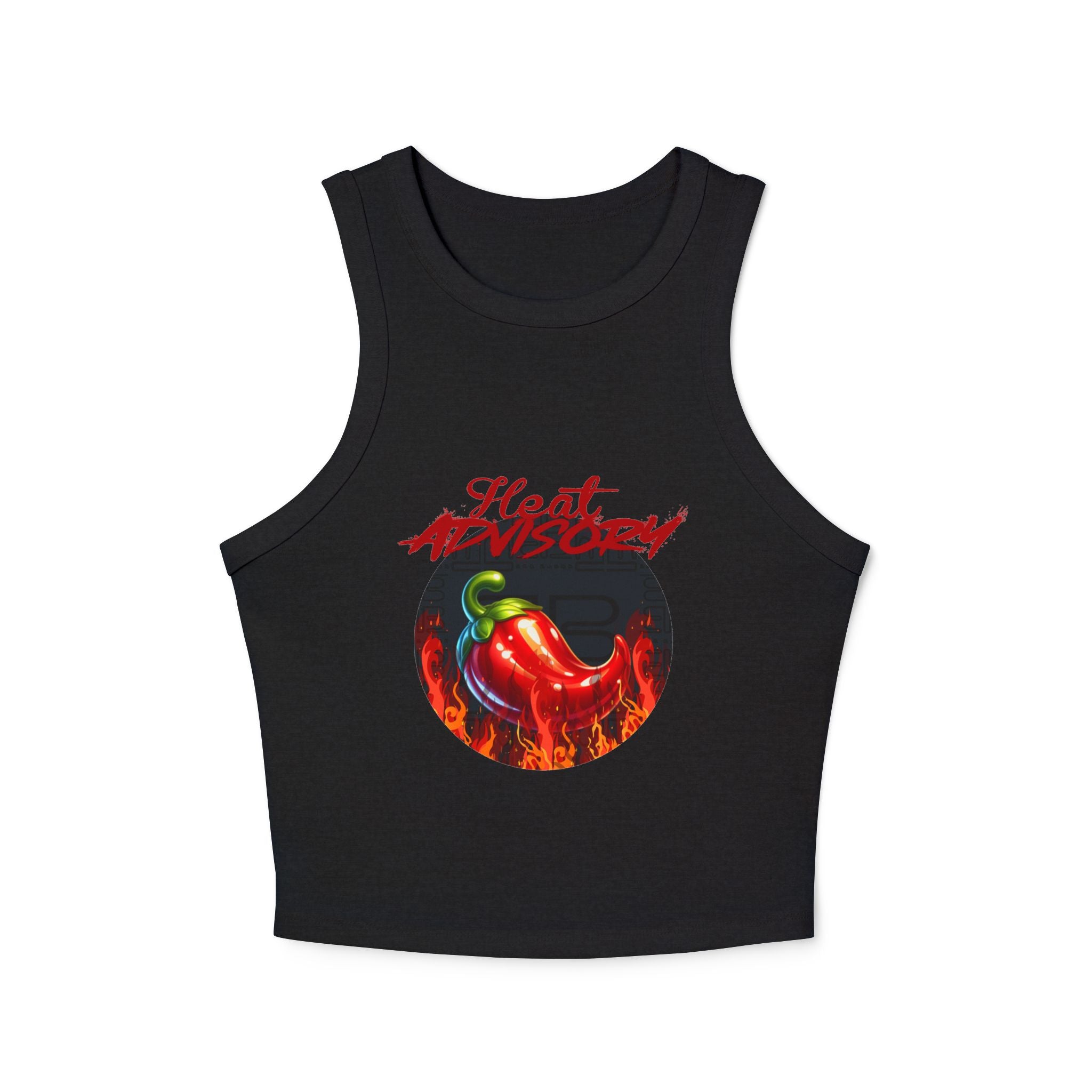 Hot Pepper Racer Tank Top — Fiery Chili Graphic Crop for Women